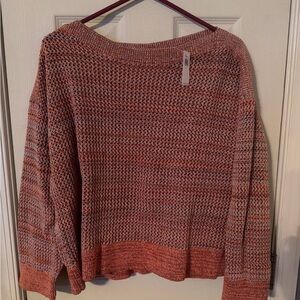 Old Navy Off-the-Shoulder Sweater - Orange and Gray